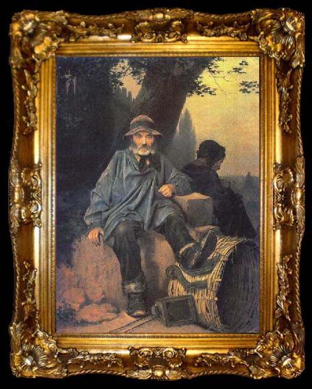 framed  Vasily Perov Paris ragman, ta009-2